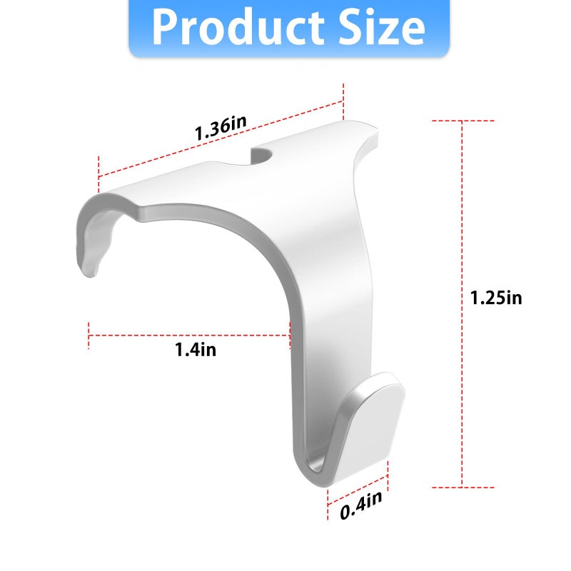 appacare 12 قطعة من خطافات القولبة لقضبان الصور، وخطافات شماعات قضبان الصور للفنون والصور (أبيض) - Image 2